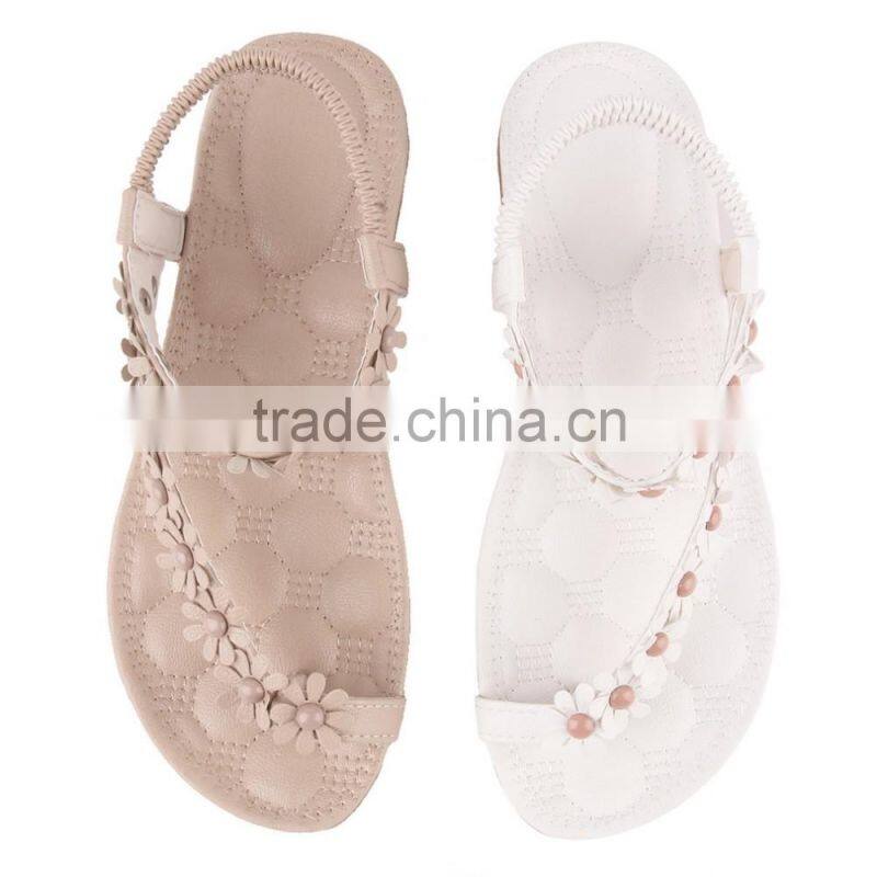 2016 Summer Sandals Fashion Girls Flat Sandals Women Bohemia Floral Beach Sandals Slippers Flip Flops Sweet Style Flower