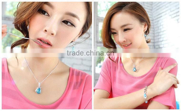 2016 cheap Women's Rhinestone Chain Crystal pendent Necklace Waterdrop Jewelry Xmas Christmas Gift for decoration