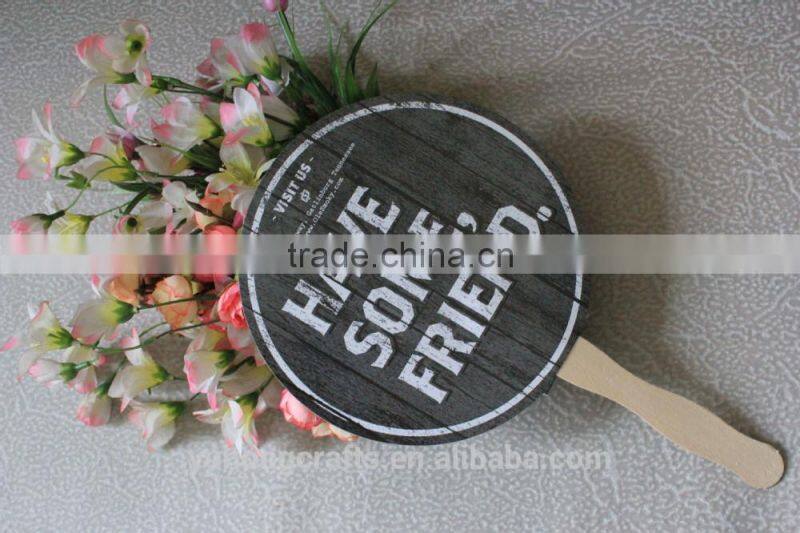 Customized paper fan with wood handle