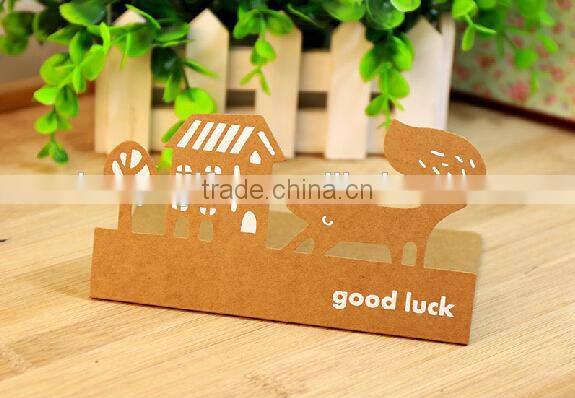 Kraft Paper Greeting Cards 4 Styles Creative Handmade Greeting Card Happy Birthday Invitation Cards