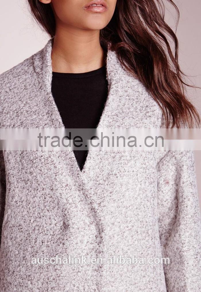 2016 new style girls grey wool cocoon coats elegant design