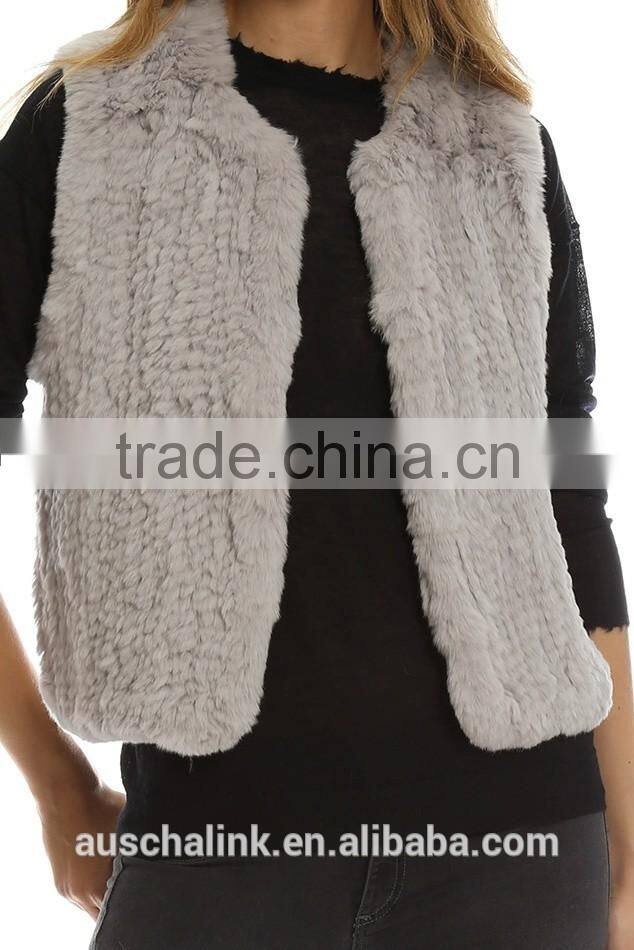 2016 winter popular fashion women rabbit fur vest