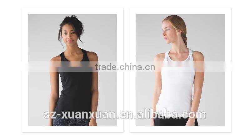 100% cotton plain black running vest for women