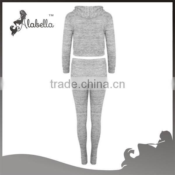 New womens cropped hooded sweater top tracksuit joggers pants lounge wear set