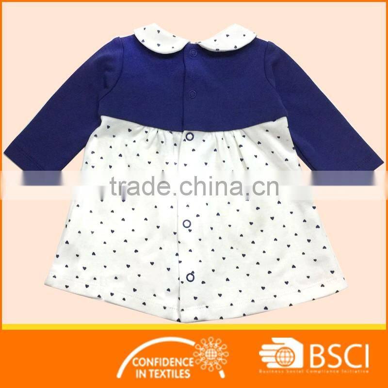 2017 high-end custom baby clothing children one piece girls party dresses with embroidery