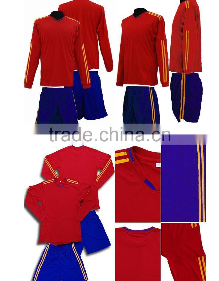 100 Polyester custom design cheap soccer uniforms from china