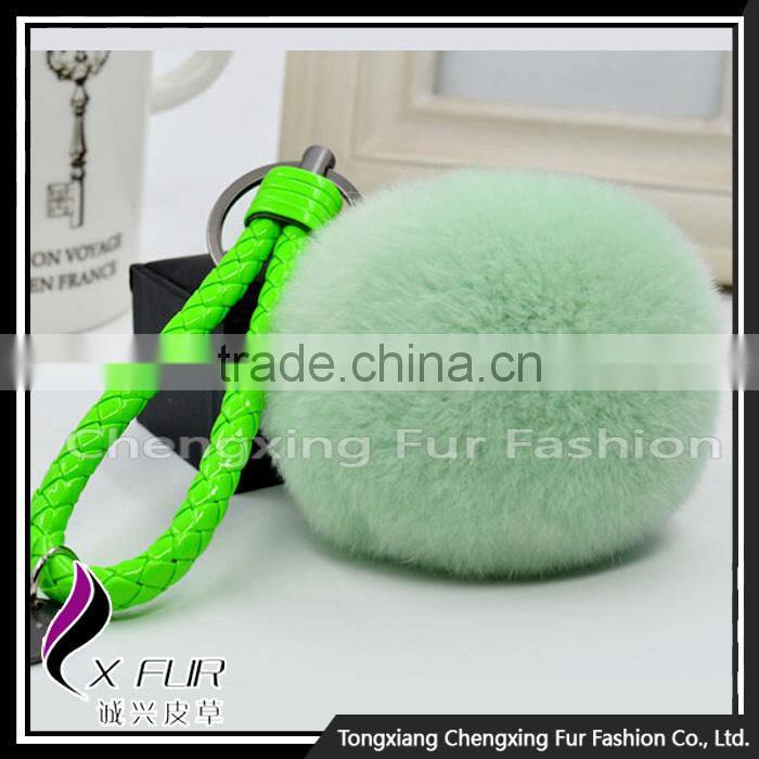 CX-R-24 Genuine Rex Rabbit Fur Mobile Phone Decoration Key Chain