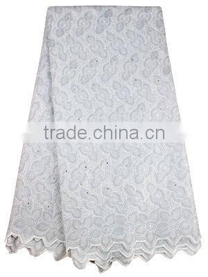 Bestwaytex Factory Price SL02009 Cotton Lace African Swiss Voile Lace Fabric With Stones