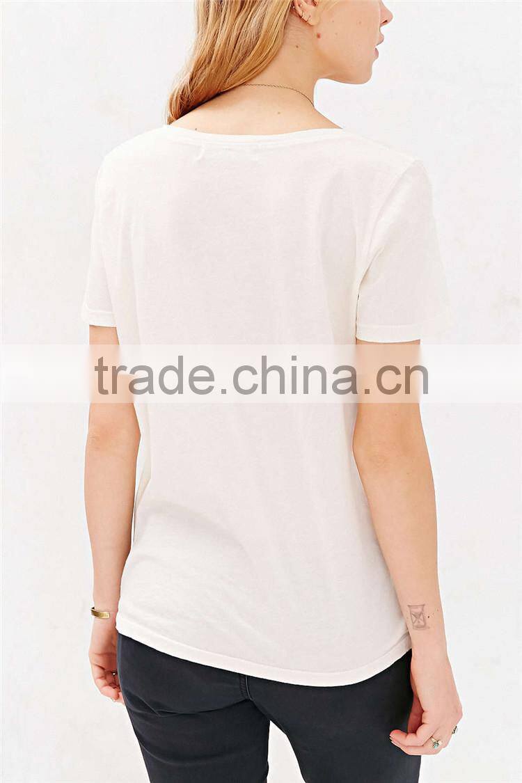 Simple fashion t shirt design for ladies basic t shirt