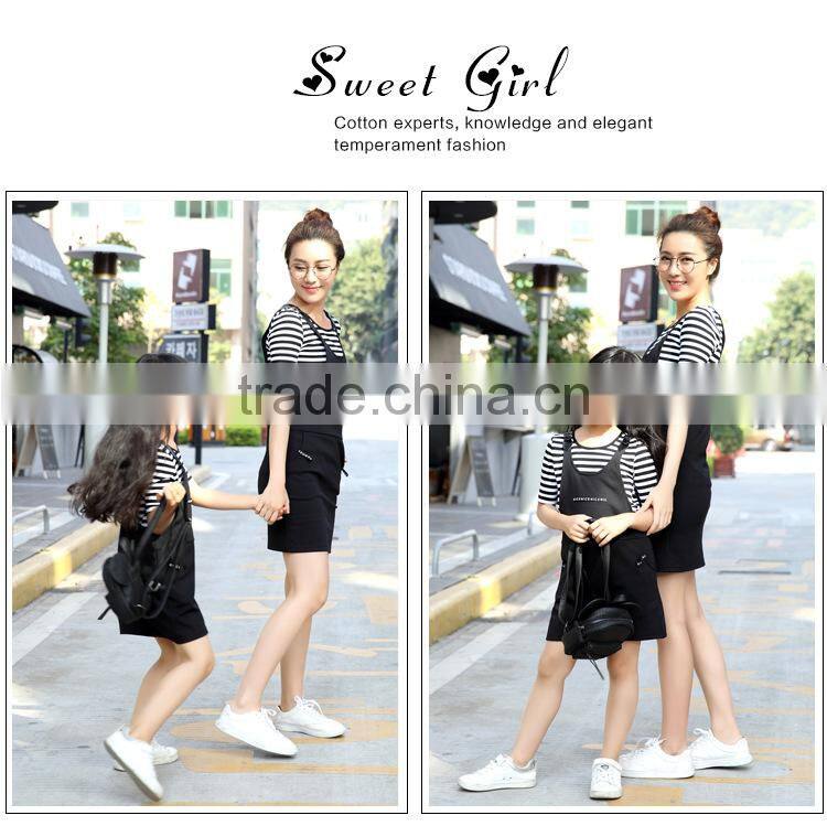2017 new style t shirt + dress parent-child clothing mother and daughter matching dress
