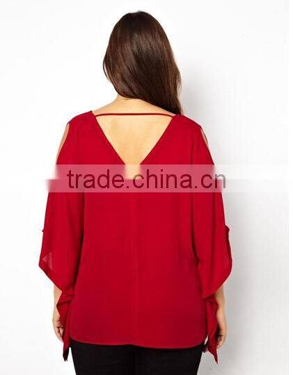 2016 latest hot sale oversized tops for fat women Chiffon shirt blouse for gilrs XXXL-6XL