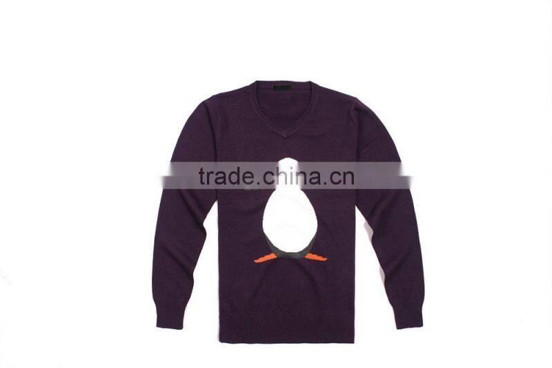 Cartoon Cotton V Neck Crochet Sweater Pattern