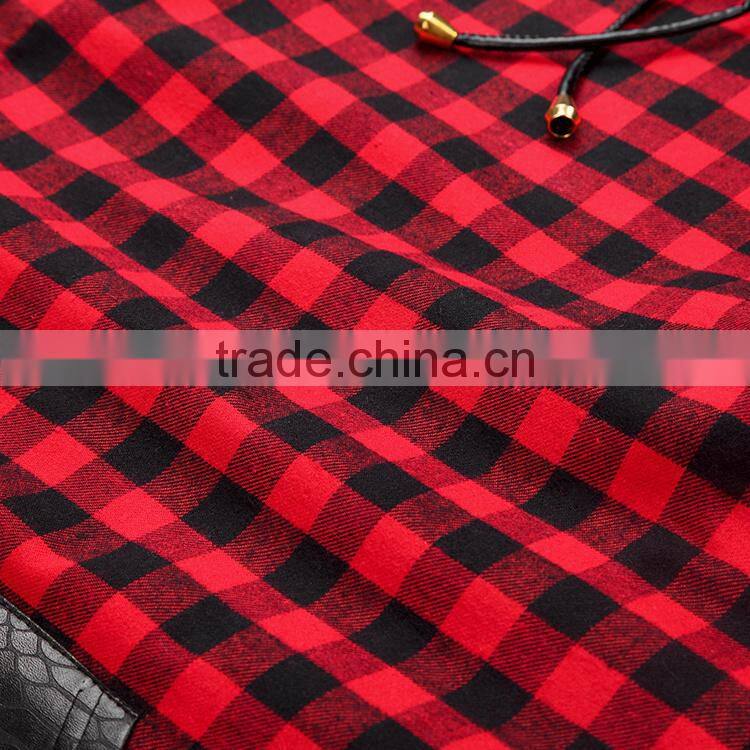 black mens hoody leather hoodie two tone plaid hoodies