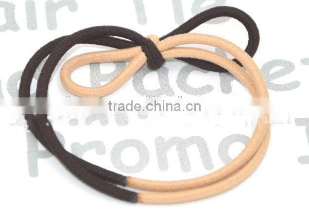 The Candy Color Bow Knoted Elastic Splice Hair Tie