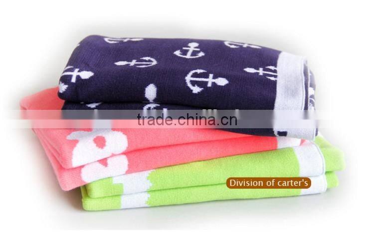 Lovely animal printed knit baby blanket