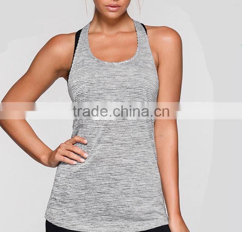 Hot Sale Fitted Long Tank Gym Singlets Body Building Wear Womens Yoga Tank