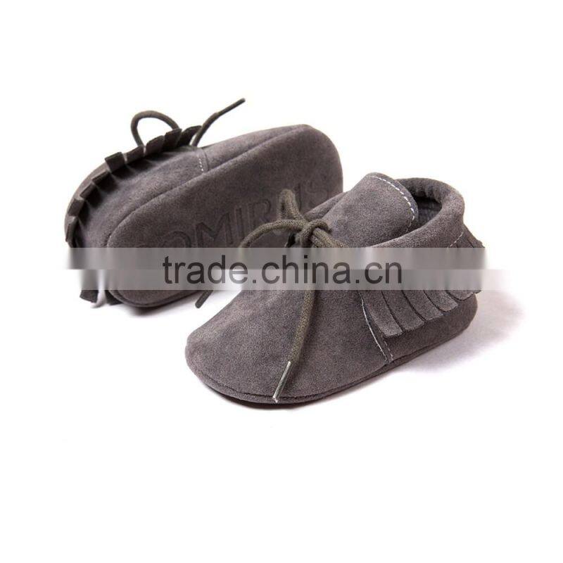 Fringed baby moccains with strings, string baby moccains
