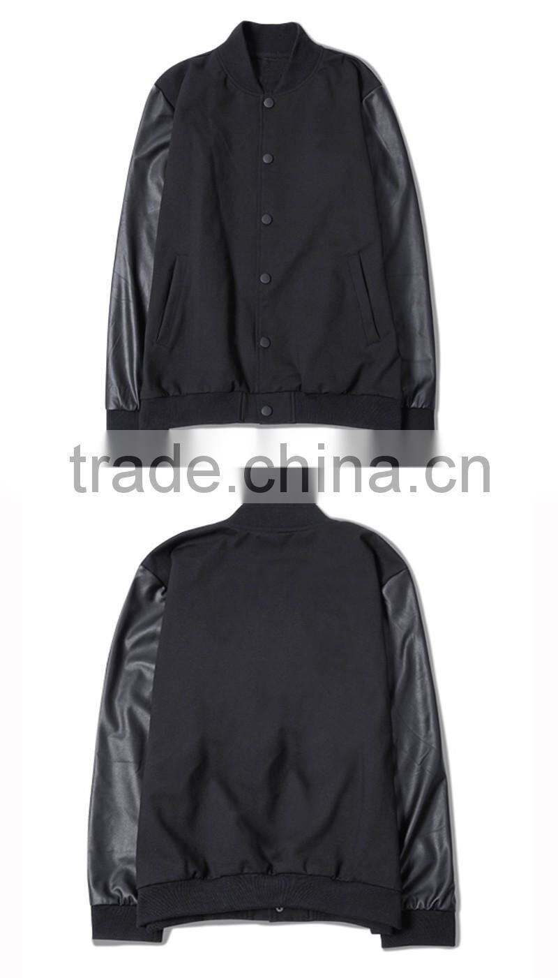 Customized Men's/Women's PU leather sleeves Jacket T13358