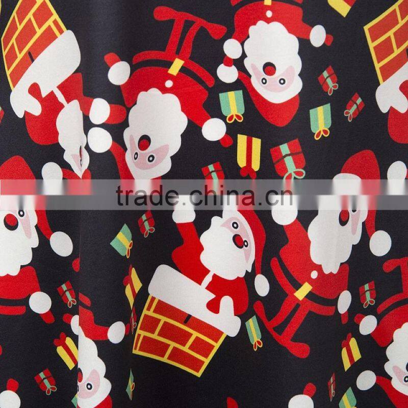 Women's long sleeve snow and snowman Christmas full printing dress shirt clothes