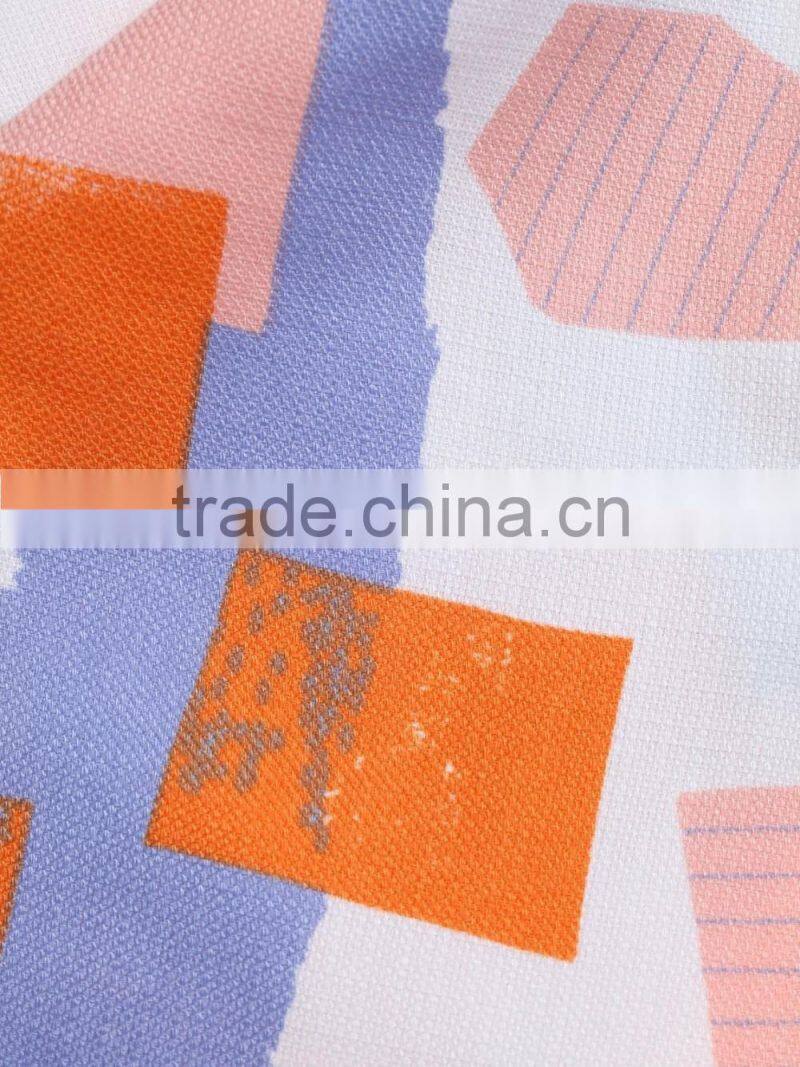 Ladies printed no sleeve contrast color dress sets