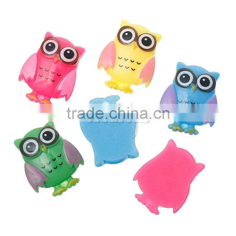 Resin Cameos Owl Halloween Mixed 24mm x 19mm(1" x 6/8"),40PCs
