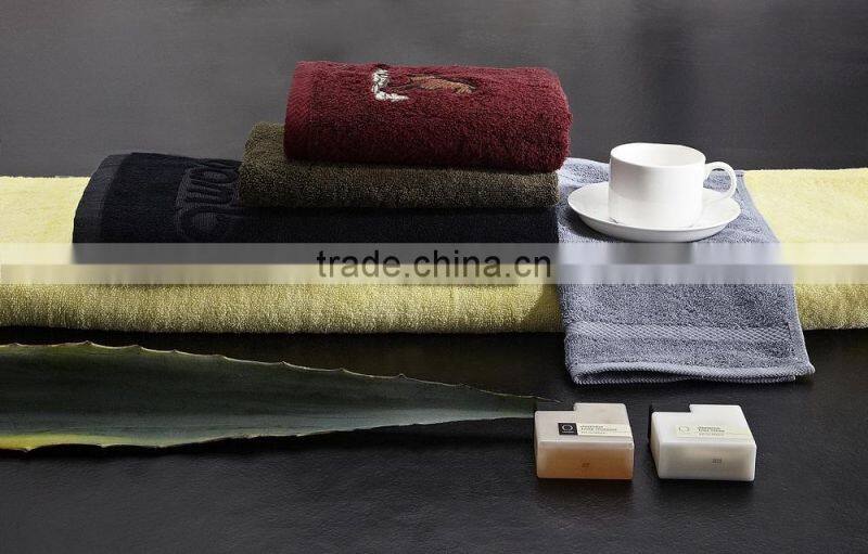 Five star Hotel colored towel dyed towels with embrodery logo
