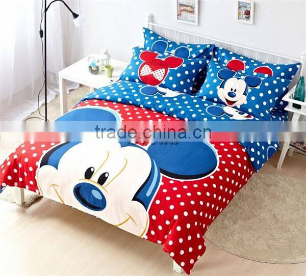Wholesale Mickey Mouse bedding set for kids Mickey Minnie bedding set of 3pcs for single beds