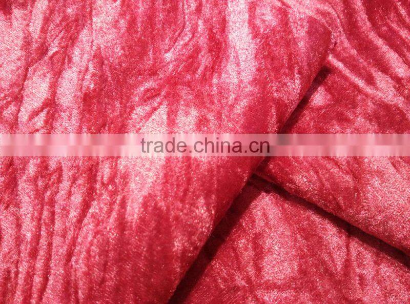 poly plain crushed velour fabric