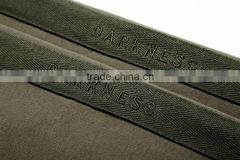 High quality long sleeve drawstring kangaroo pocket sleeve webbing ninjal hoodie