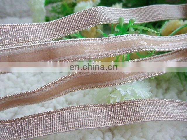 Black Silicone satin lingerie bra strap stretch sewing elastic 1/2" wide