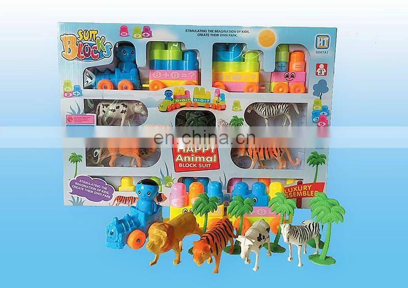 2014 B/O building block car and animal series play set