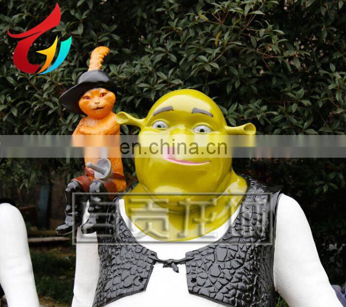 Amusement Park 2M Height Fiberglass Movie Character Life Size Shrek