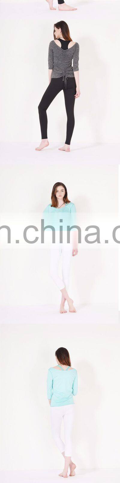 High Quality cotton spandex women fitness running wear custom sports jogger t shirt wholesale running wear yoga wear