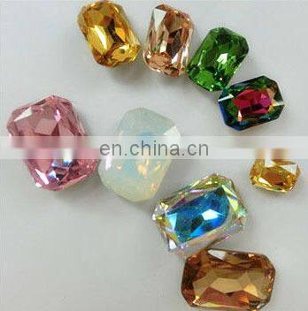 Octagon shape 10*14mm size crystal fancy stone for garment accessories