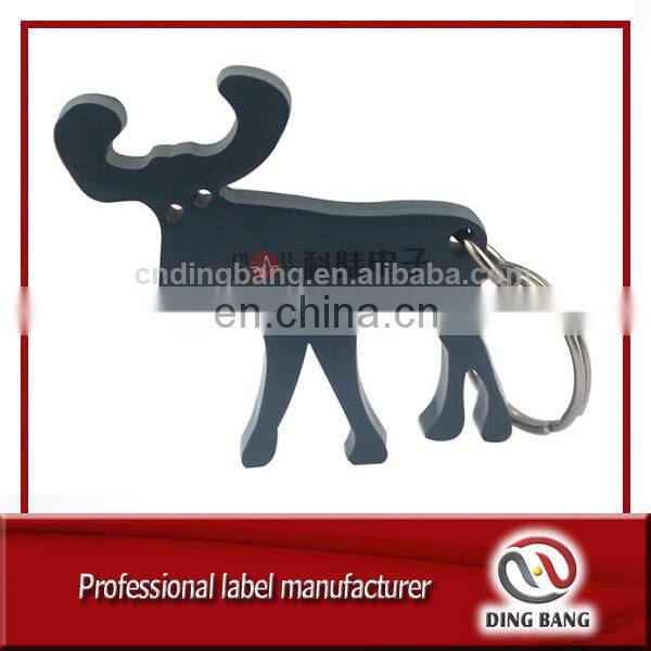 Wholesale New Design Collection Type And Animal Shape Custom Souvenir Dark Blue Elk Aluminum Keyring Bottle Opener