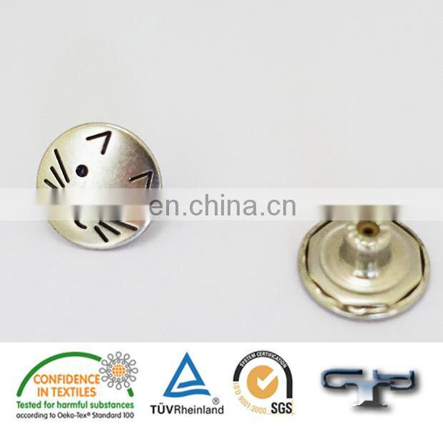 Cartoon shape metal jeans button shank button with plastic insert