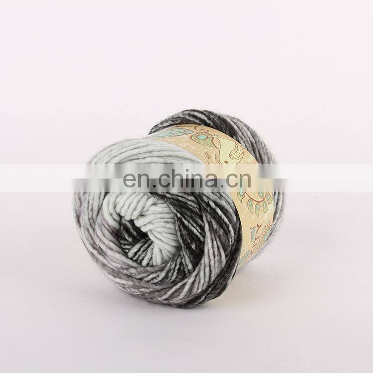 Special dyed multicolor yarn , rainbow hand knitting yarn