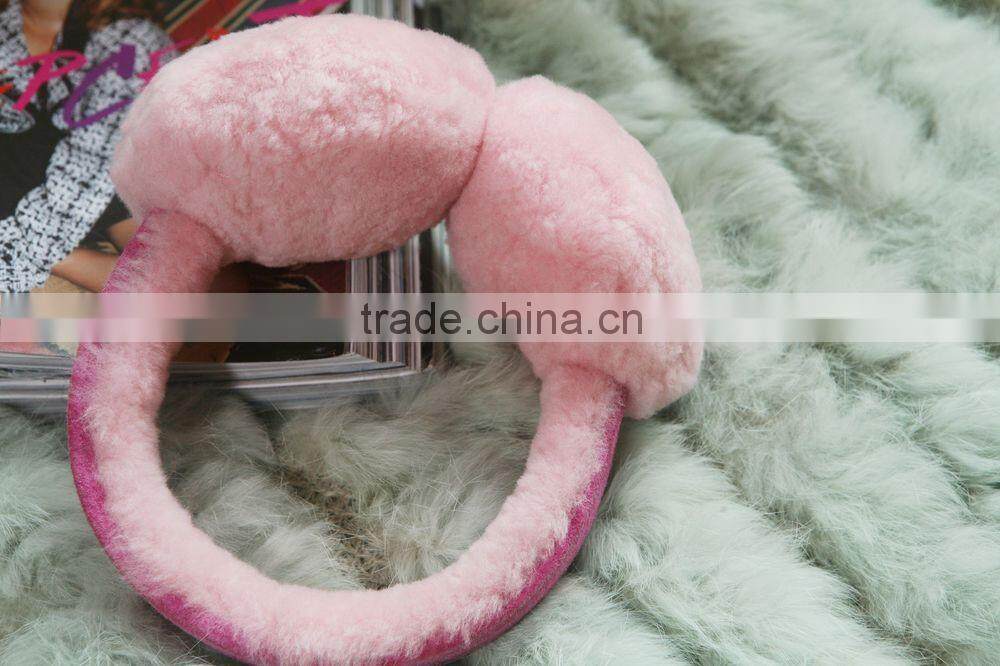 cheap price sheepskin fur earmuff for sale