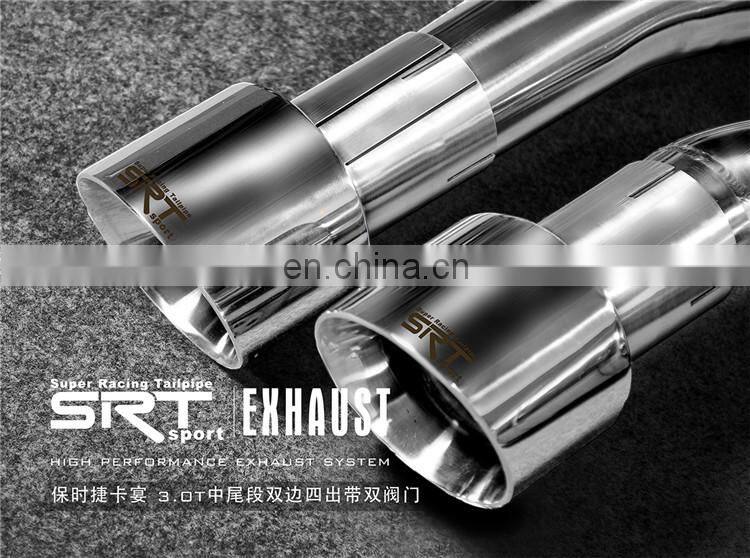 Exhaust Pipe for porsche cayenne 3.0T 4 tips with valve catback with quad double tip