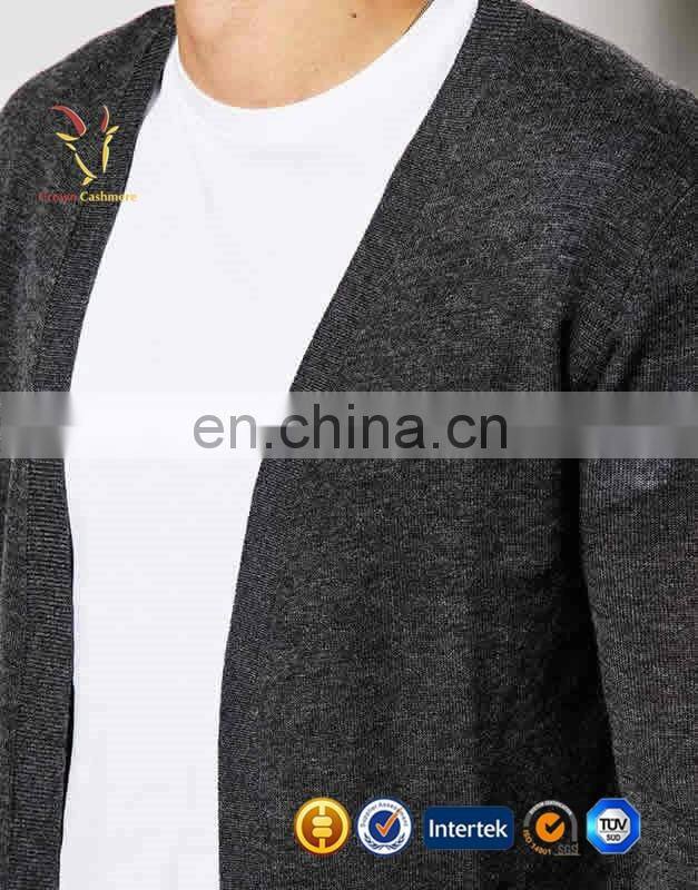 Mens fashion cashmere cardigan sweater without buttons