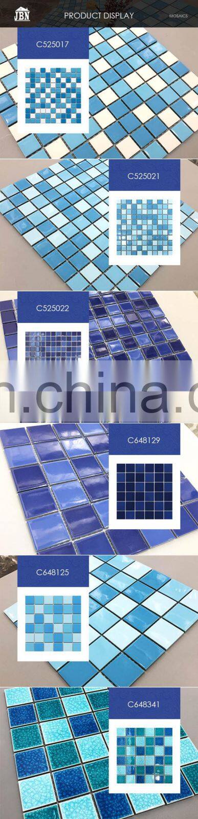 Classical Ceramic Blue Glass Mosaic for bathroom swimming pool tiles