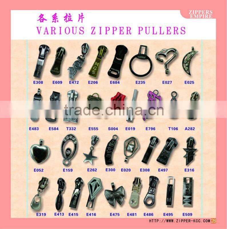 Shiny nickel pentagram shape metal zipper puller