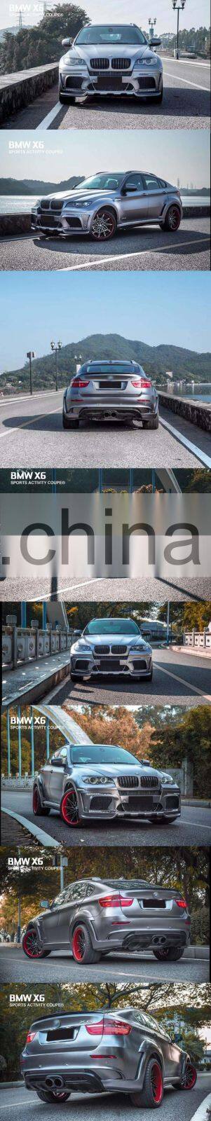 Runde Haman Style Front Bumper Grille Rear Bumper Side Skirt Rear Lip Fender Exhaust Upgrade E71 For 08-17 BMW X6 Body Kit