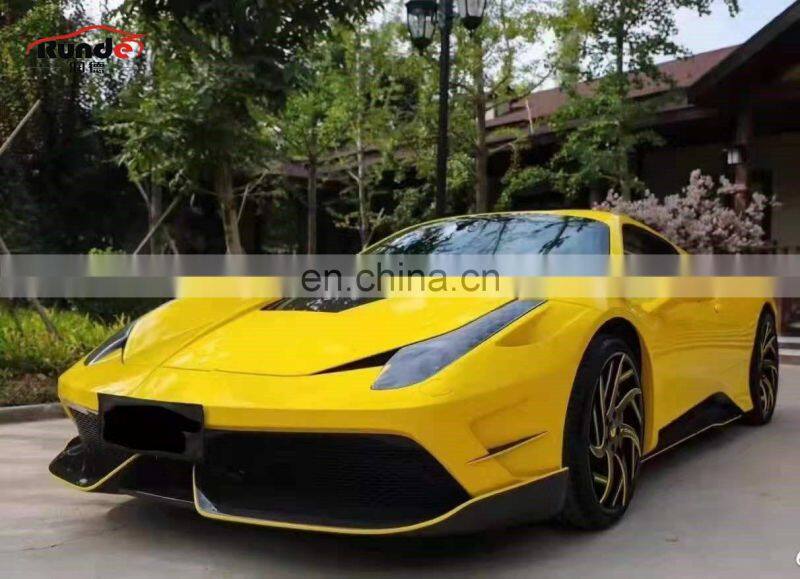 Runde CF And FRP Front Bumper Rear Bumper Fender Hood For Ferrari 458 Italia And Spider Modify Misha Designs Style Body Kit