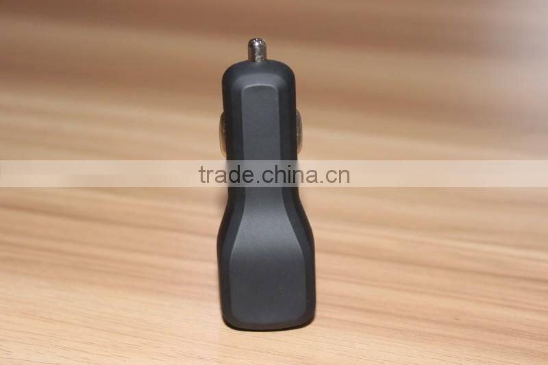 3.1Amp 3100mA output dual 2nd USB vehicle auto car charger with black painting rubberized finished