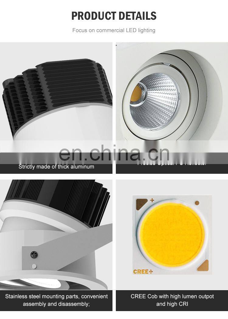 High Quality Mini Size Anti Glare Aluminum 6W 8W COB Indoor Bedroom Ceiling Recessed LED Spot Light
