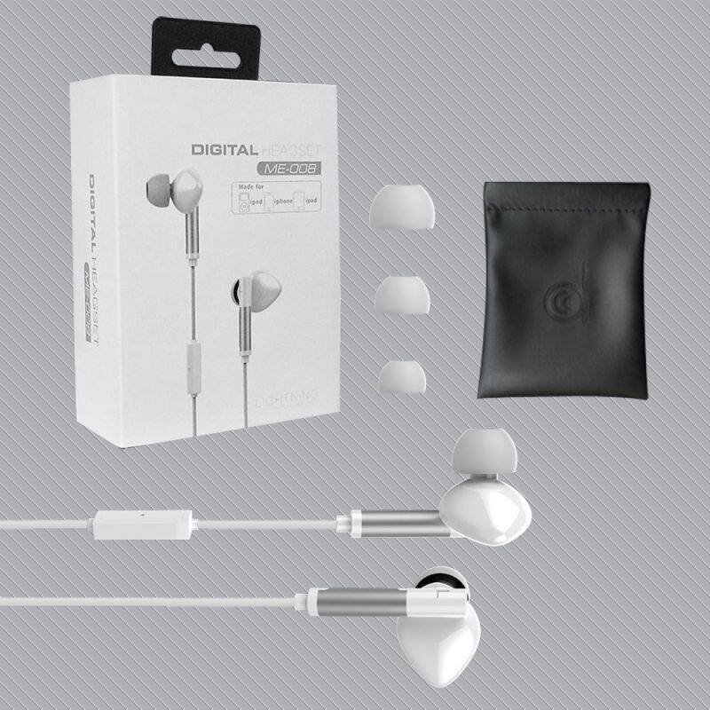 Factory price In-Ear bass stereo MFI digital earphone headphone for iphone 8