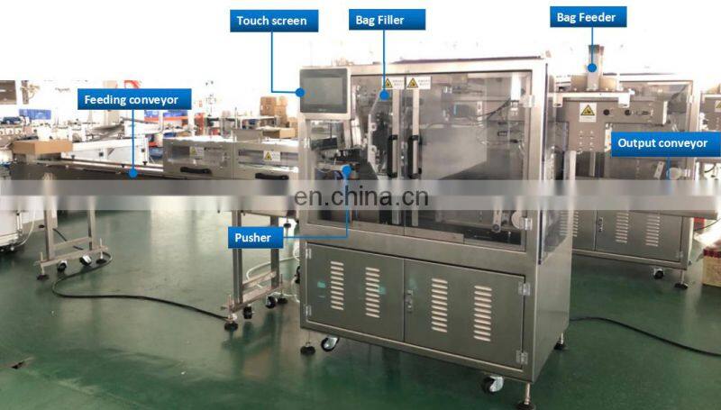 Bread Cake Automatic Bag Filling Machine Plastic,film Packaging with Preformed Bag Packing 1.1 Cbm/min 50bag/min 0.6kpa 650KG