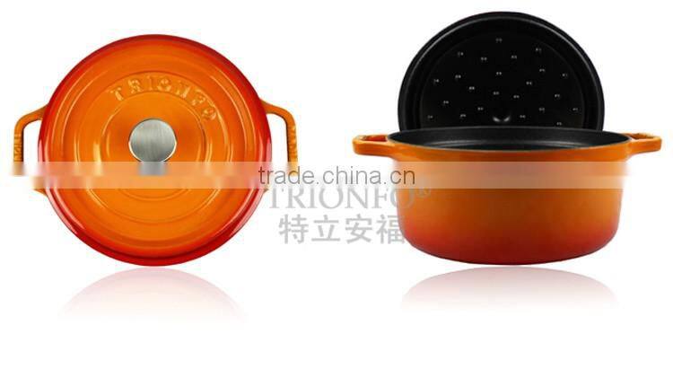 Factory price Trionfo orange pot pre-seasoned cast iron cookware enameled hot pot