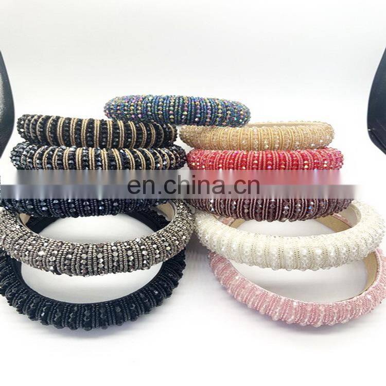 Crystal Headbands Fashion Hair Hoop Bands Bezel Luxurious Rhinestones Sponge Hairbands Women Hair Accessories Headdress